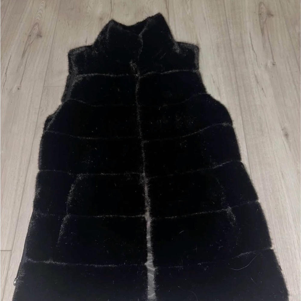 Black Michael Kors Faux Fur Vest
